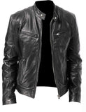 Men Real Leather Jacket Men Slim Fit Warm Coat Motorcycle Lambskin Standing Collar Genuine Leather Coat