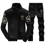 Tracksuits Men 's Polyester Sweatshirt Sporting Fleece Gyms Spring Jacket Pants Casual Track Suit Sportswear Fitness