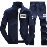 Tracksuits Men 's Polyester Sweatshirt Sporting Fleece Gyms Spring Jacket Pants Casual Track Suit Sportswear Fitness