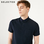 SELECTED Men's Summer Small Polka Dots Turn-down Collar Short-sleeved Poloshirt S|419206541