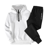 2019 Men Sets New Casual Solid Patchwork Male Hooded Tracksuits Spring Summer Men's Sportswear Hoodies+Pants 2PCS Sporting Suits